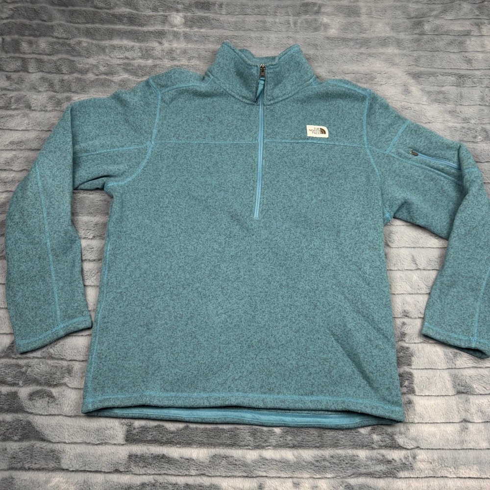 The North Face Gordon Lyons 1/4 Zip Fleece Pullover Blue Heather Mens XL 12099